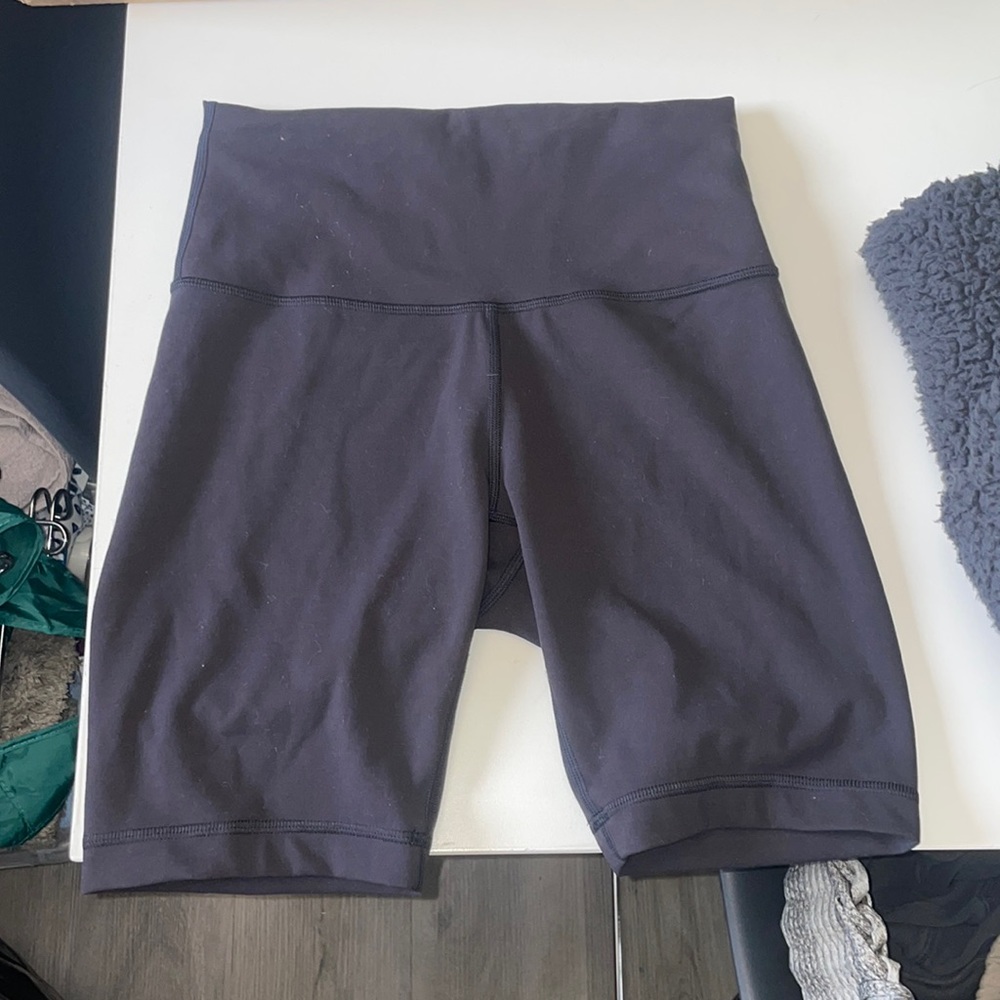 Lululemon black biker shorts, size 6, athletic wear